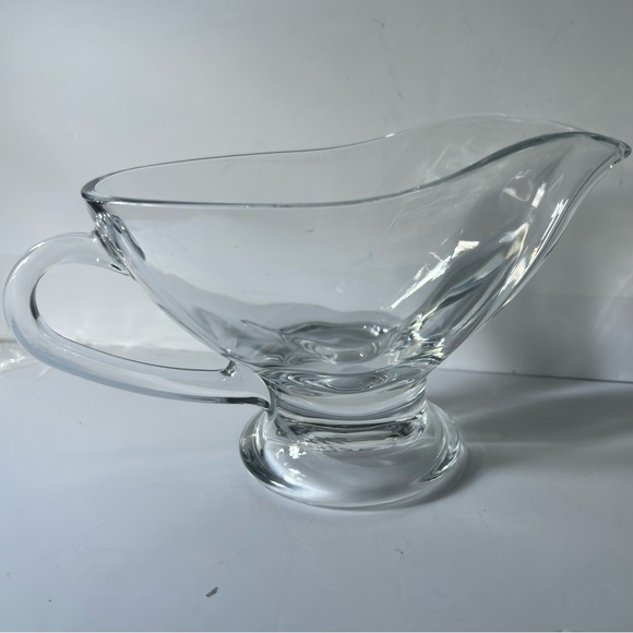 Vtg unmarked clear handled gravy boat sauce server like new - Picture 2 of 8